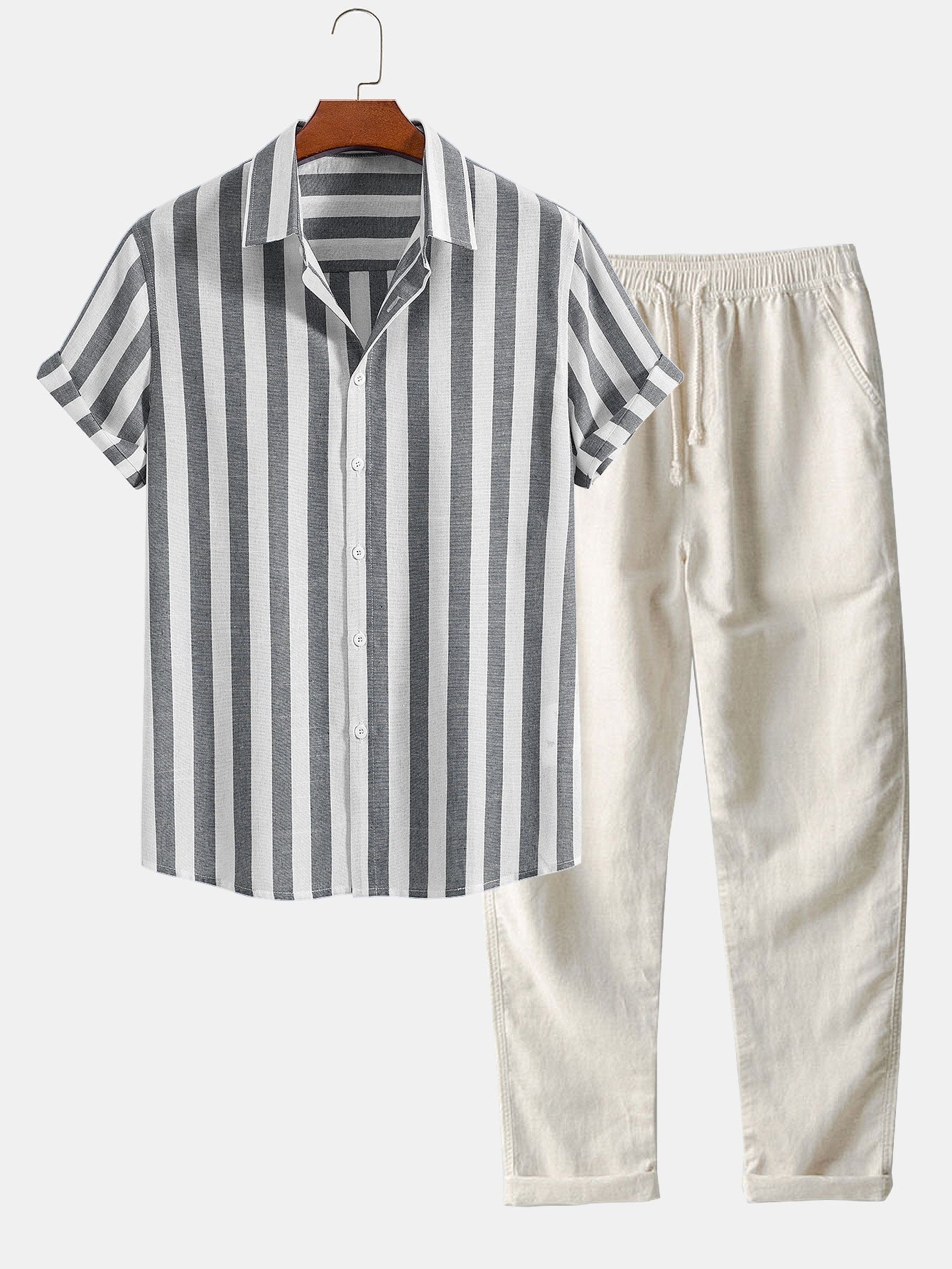 RAVENSBY – STRIPED LINEN SET