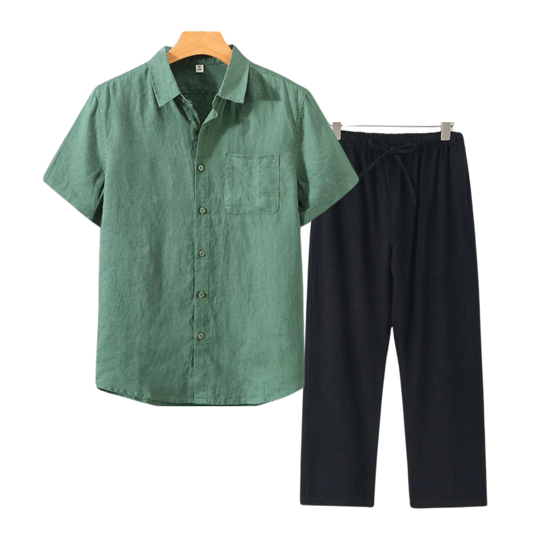 ALDERSON – SHORT-SLEEVED LINEN SET