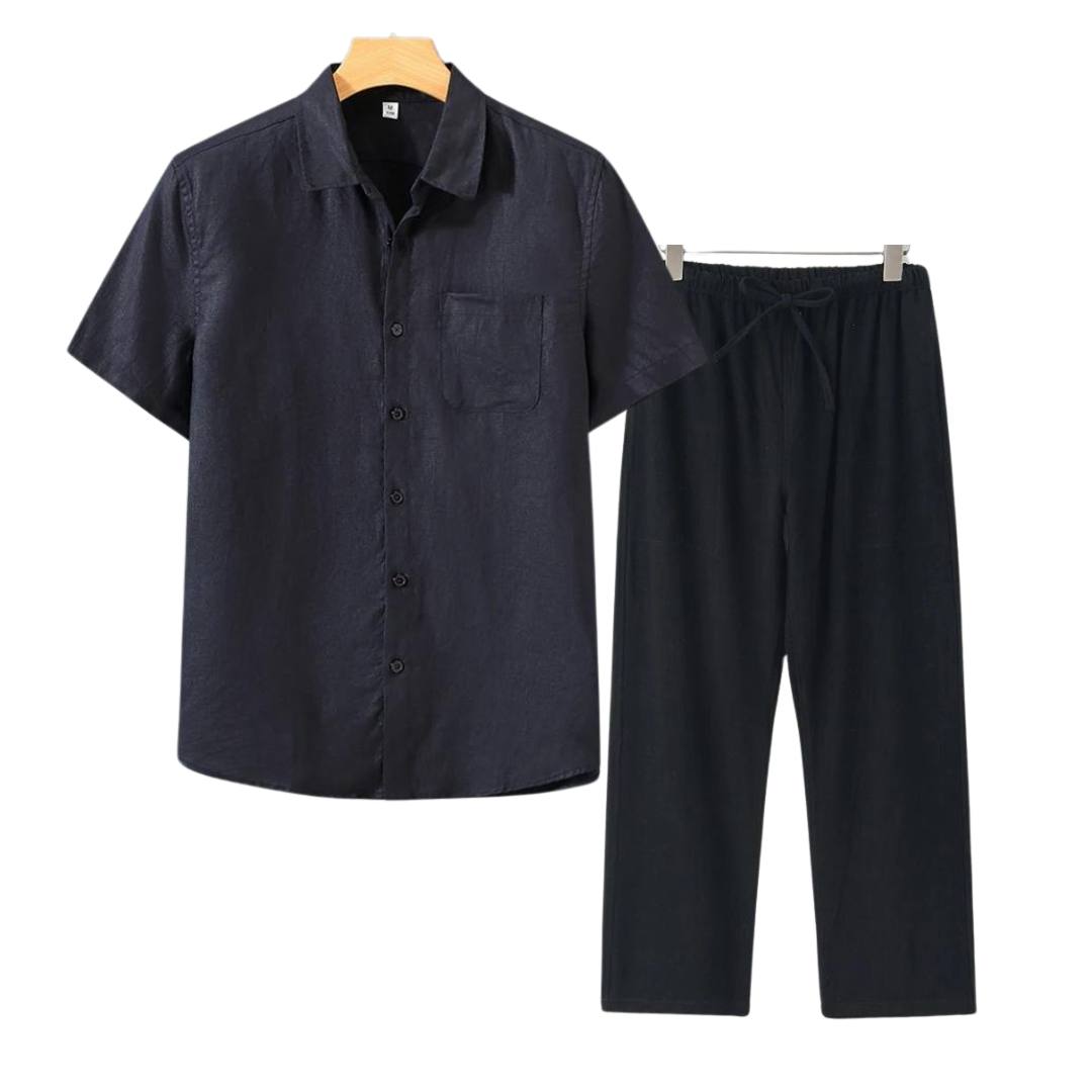 ALDERSON – SHORT-SLEEVED LINEN SET