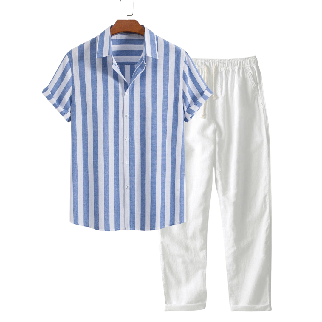 RAVENSBY – STRIPED LINEN SET