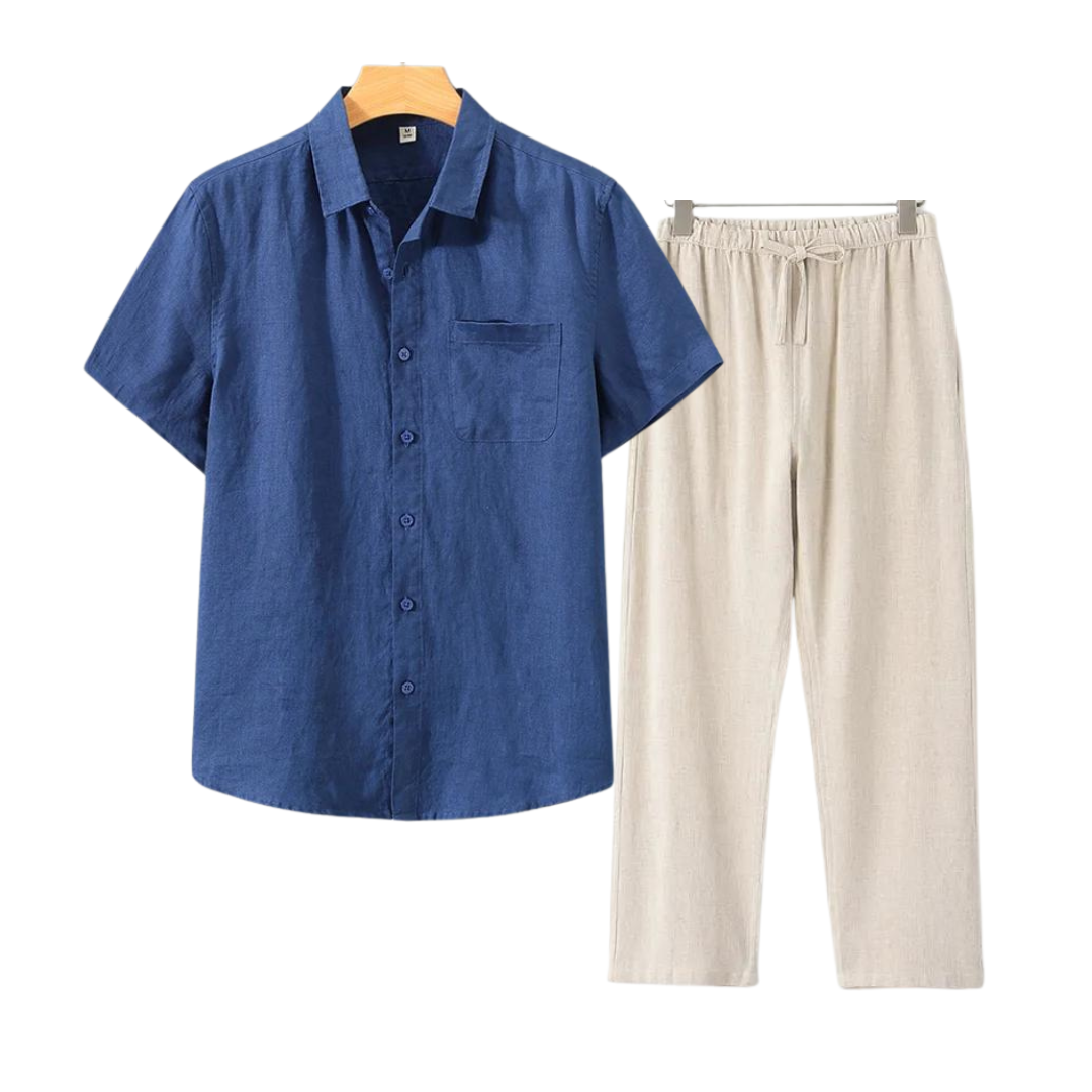 ALDERSON – SHORT-SLEEVED LINEN SET