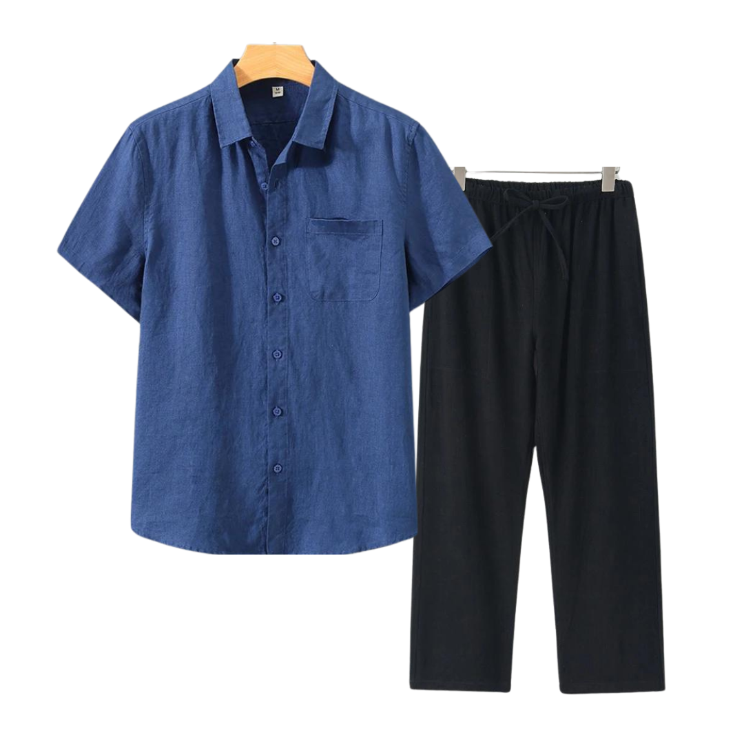 ALDERSON – SHORT-SLEEVED LINEN SET