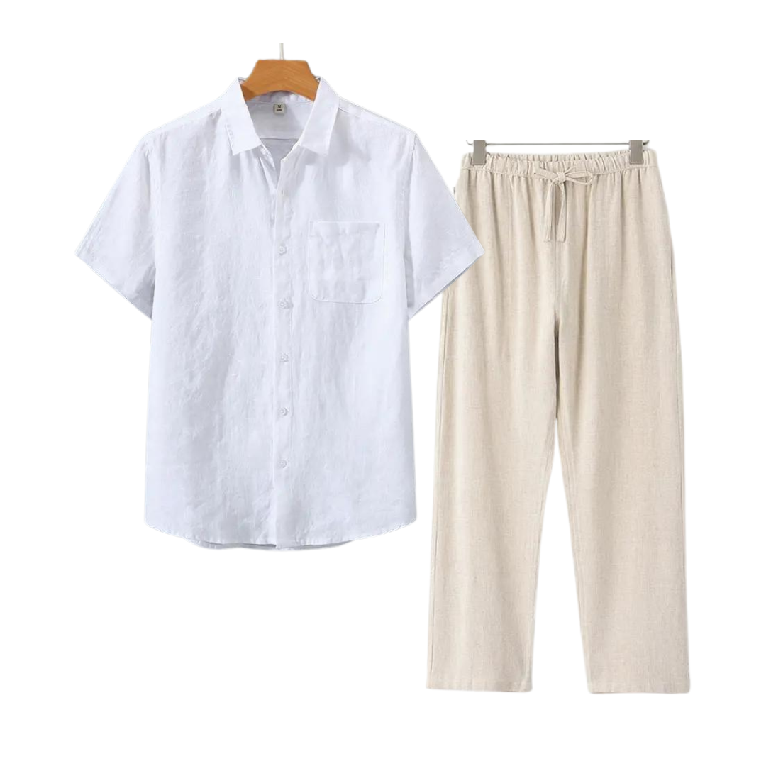 ALDERSON – SHORT-SLEEVED LINEN SET