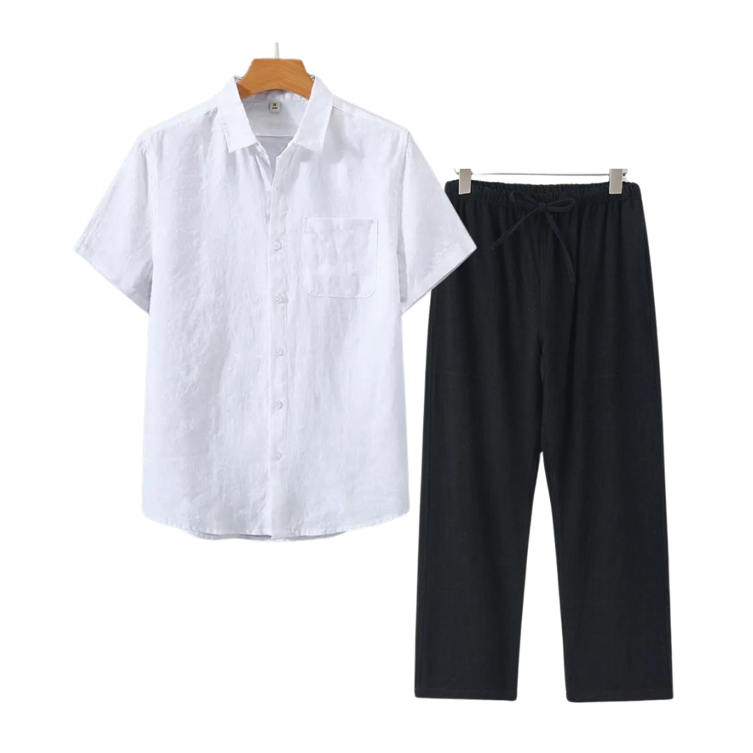 ALDERSON – SHORT-SLEEVED LINEN SET