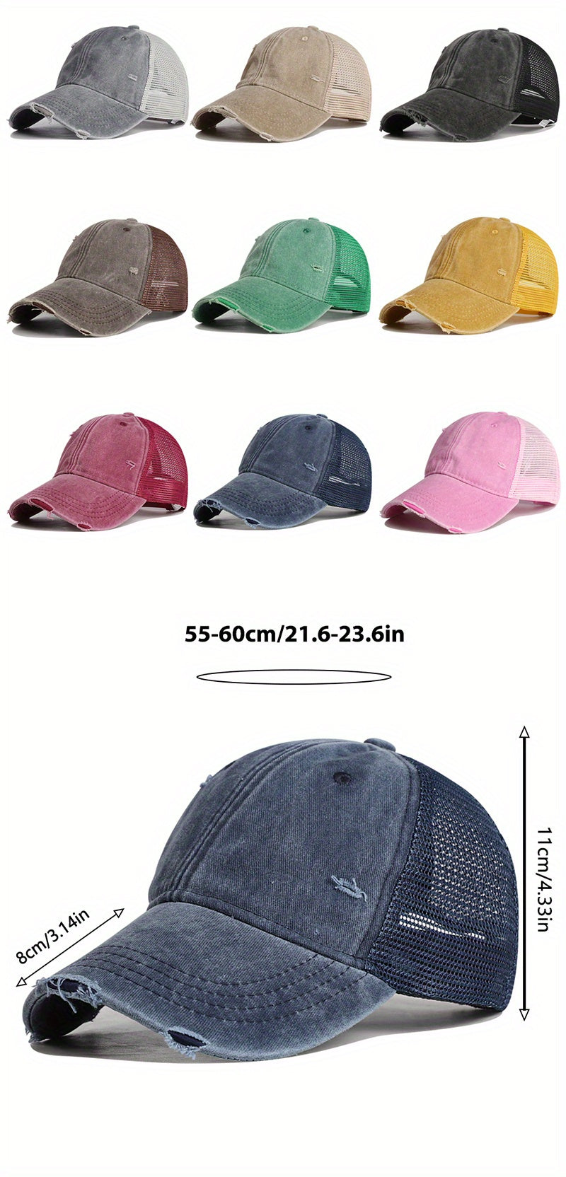 VINTEDGE – DISTRESSED MESH TRUCKER CAP