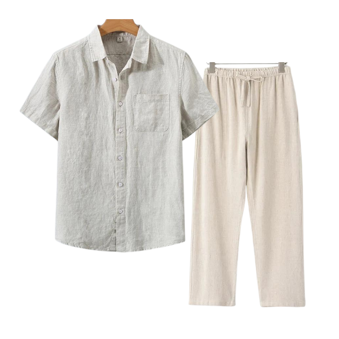 ALDERSON – SHORT-SLEEVED LINEN SET