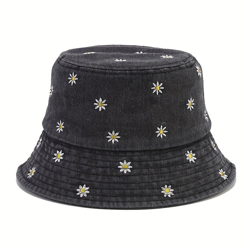 DORSET – DAISY EMBROIDERED BUCKET HAT