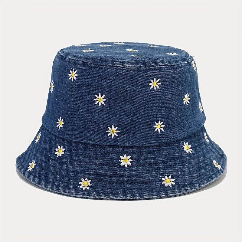 DORSET – DAISY EMBROIDERED BUCKET HAT