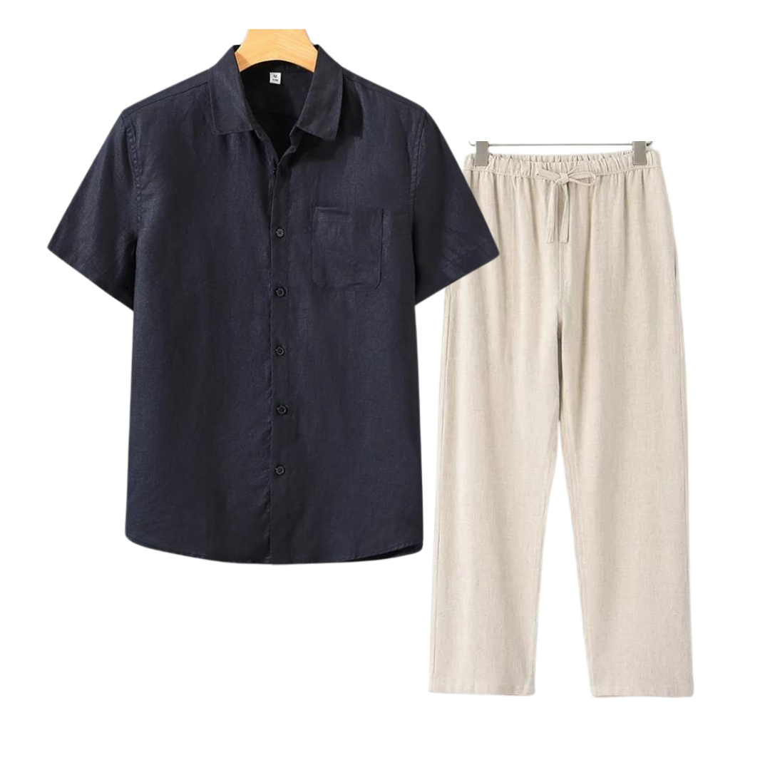 ALDERSON – SHORT-SLEEVED LINEN SET