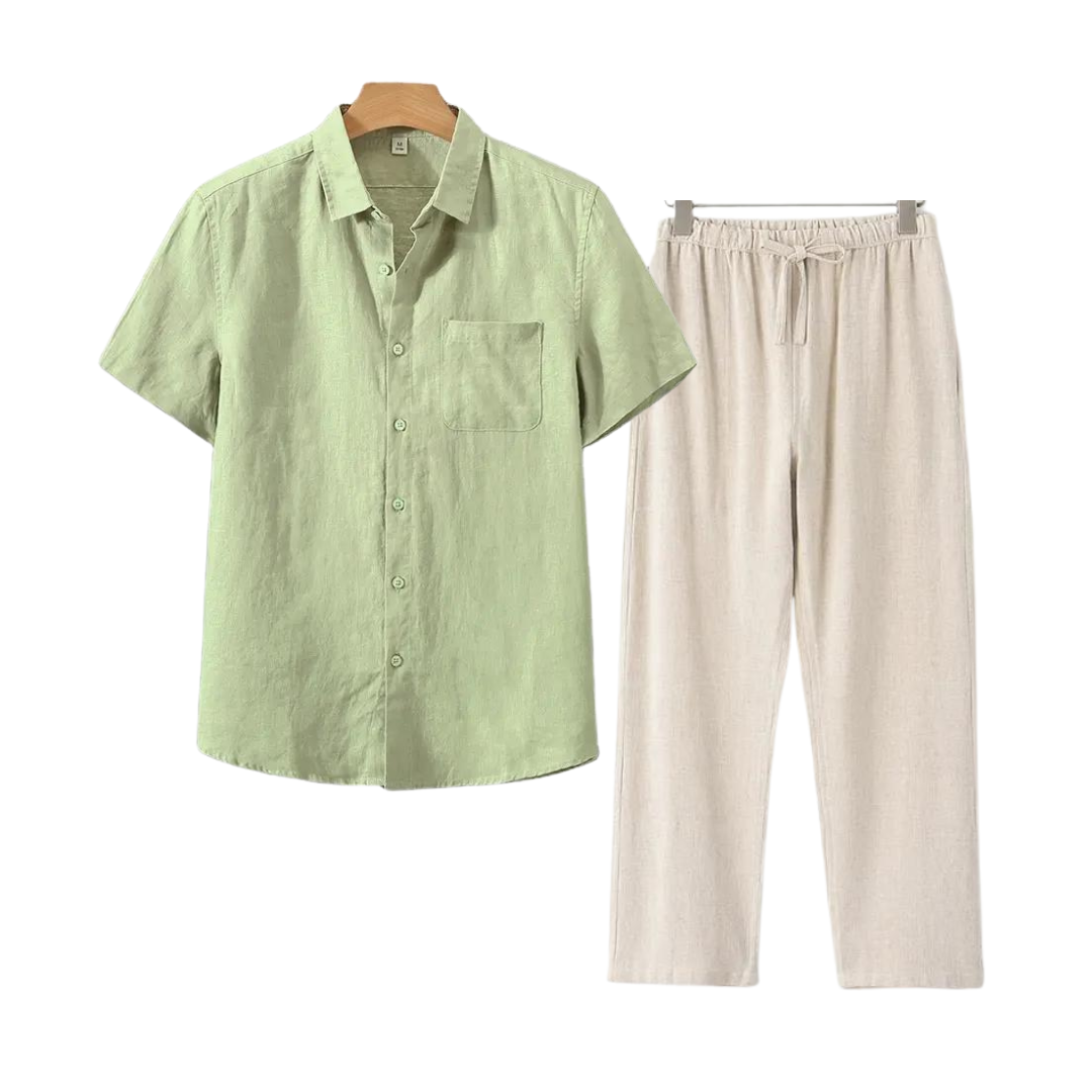 ALDERSON – SHORT-SLEEVED LINEN SET