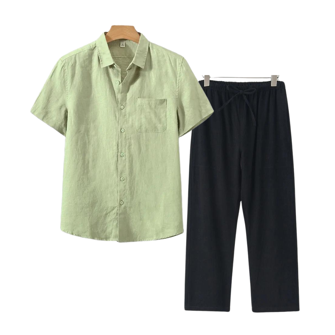 ALDERSON – SHORT-SLEEVED LINEN SET