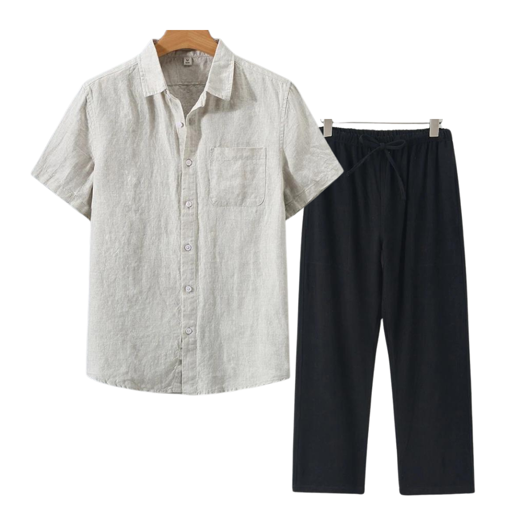 ALDERSON – SHORT-SLEEVED LINEN SET