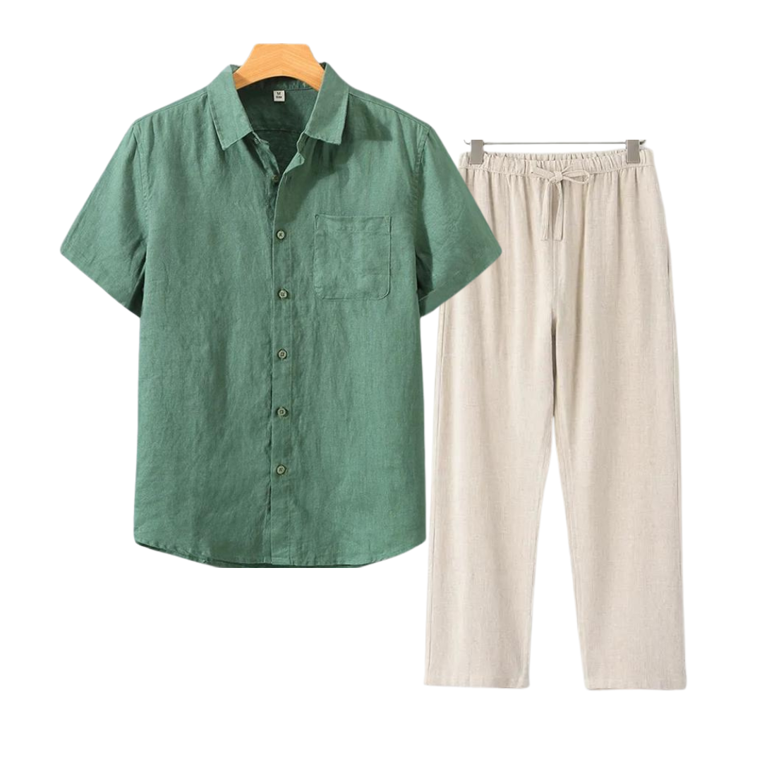 ALDERSON – SHORT-SLEEVED LINEN SET